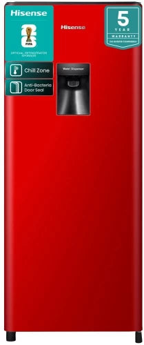 Hisense 177 L Manual Single Door Refrigerator A+ (Red Finish)