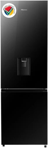 Hisense 347 Manual Double Door Bottom Mount Refrigerator (Black Glass)