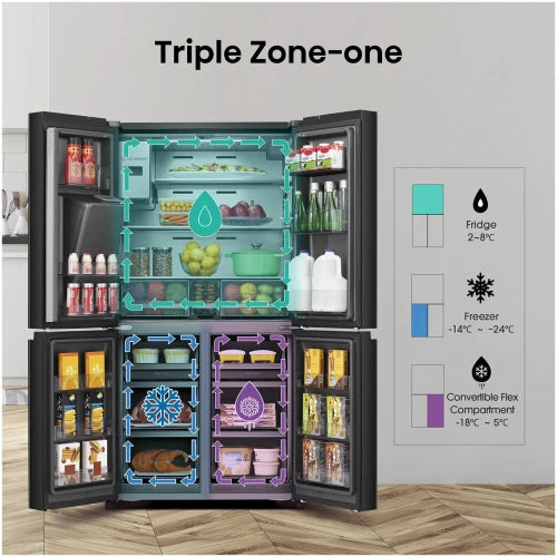 Hisense 546 L Frost Free Mutlidoor Refrigerator A+ (Black Finish)