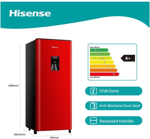Hisense 177 L Manual Single Door Refrigerator A+ (Red Finish)