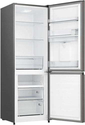 Hisense 323 L Manual Double Door Bottom Mount Refrigerator A+ (Titanium inox)